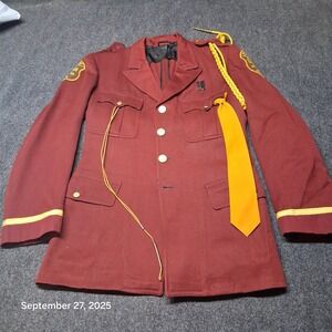 Zuhrah‎ Mounted Patrol Horseman Jacket Maroon With Tie Shriners